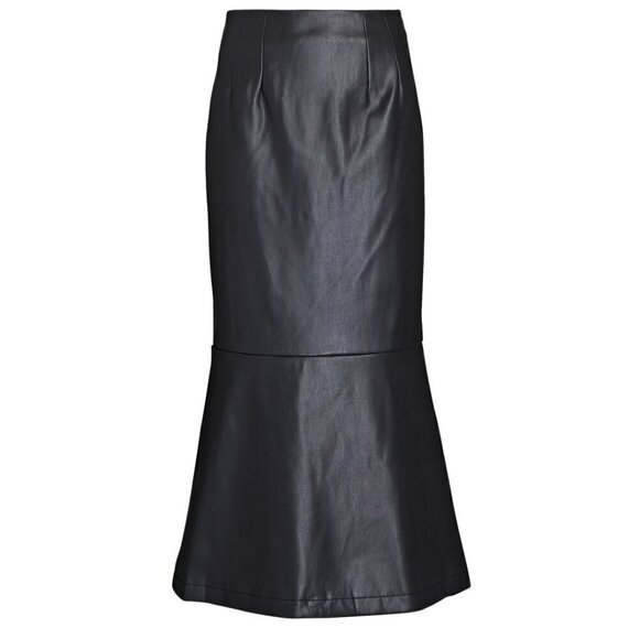 NWT STAUD Laurel Vegan Leather Midi Skirt Size 00